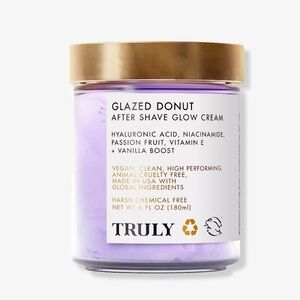 TRULY Glazed Donut After Shave Glow Cream hyaluronic acid vanilla vegan